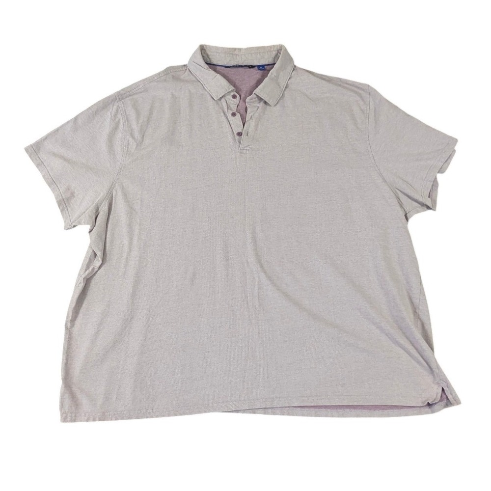 Joseph Abboud Mens Polo Shirt 5X Lavender Heather Cotton Short Sleeve Big & Tall